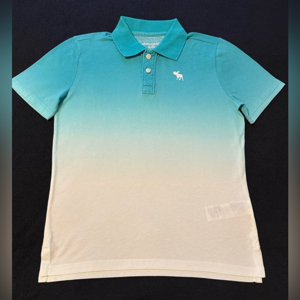 Abercrombie Kids Polo- Ombré Green and White- Size 13/14